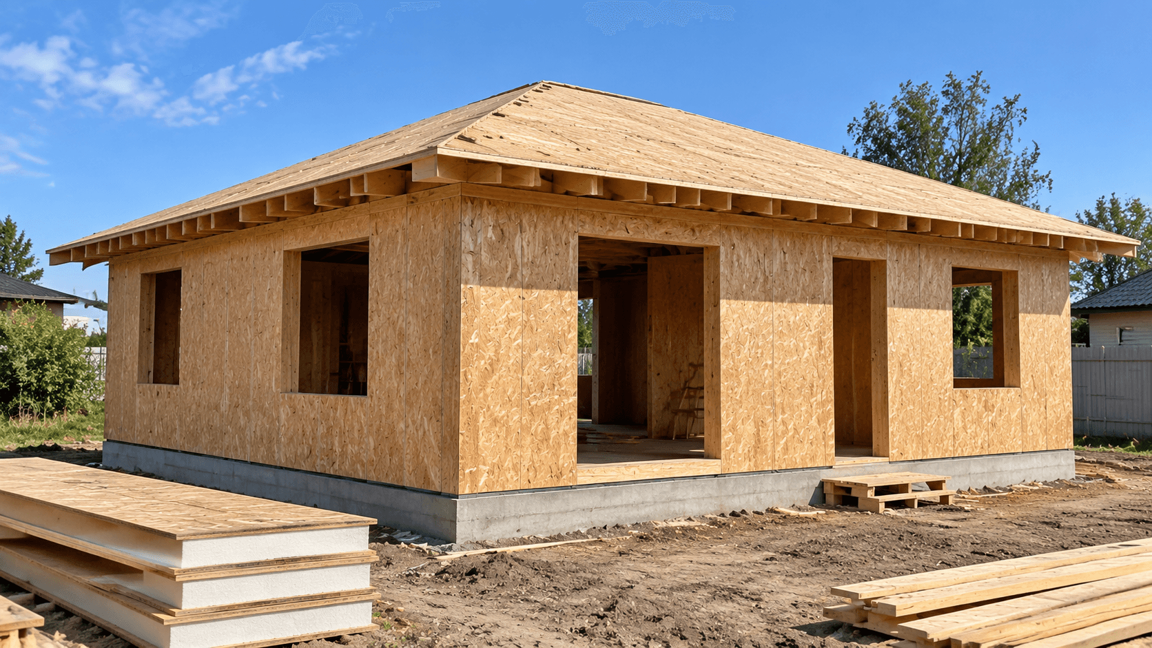 Casa Compactă 10x11 — Casă pe amprentă de 10 pe 11 metri, cu parter și etaj. Spațiu generos pe teren mic, cu zona de zi la parter și dormitoarele la etaj.